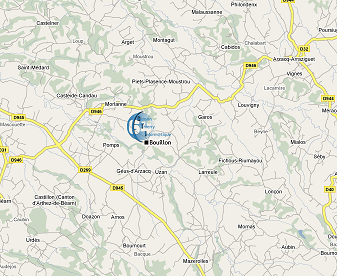 Carte zone d'intervention de GTi 64 dans le canton d'Arzacq à proximité de PAU 64